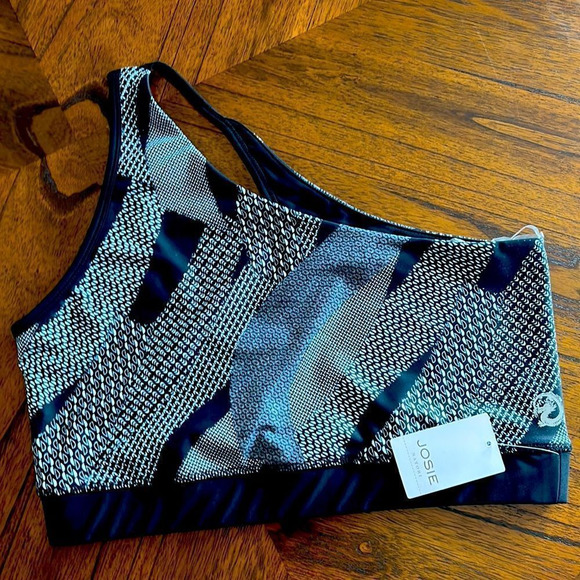 Josie Natori Solstice Asymmetrical Cropped Top, Multi-Large - Picture 1 of 5